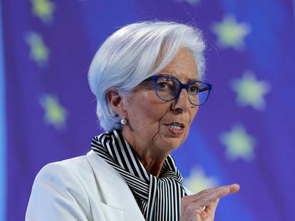 European Central Bank (ECB) President Christine Lagarde addresses a press conference following the meeting of the ECB Governing Council in Frankfurt am Main, Germany, 25 January 2024.