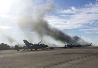 The accident at the NATO airbase in Los Llanos, Albacete.