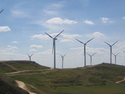 View of a wind farm in the province of Burgos.