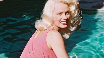Mamie Van Doren photographed in 1955, in an attempt by studios to market her as an alternative to Marilyn Monroe.