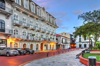 The Central Hotel Panamá, the first luxury hotel that was ever built in the country, in front of Plaza de la Independencia, in the Old Town of the Panamanian capital.