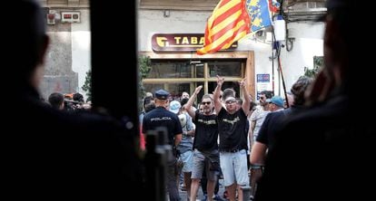 Taxi drivers protesting in Valencia.
