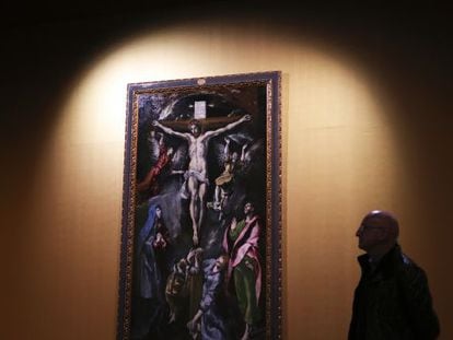 El Greco's 'The Crucifixion' at the exhibition in the Museo de Santa Cruz in Toledo.