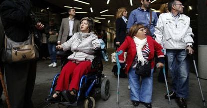 Thalidomide victims at the 2013 trial in Madrid.
