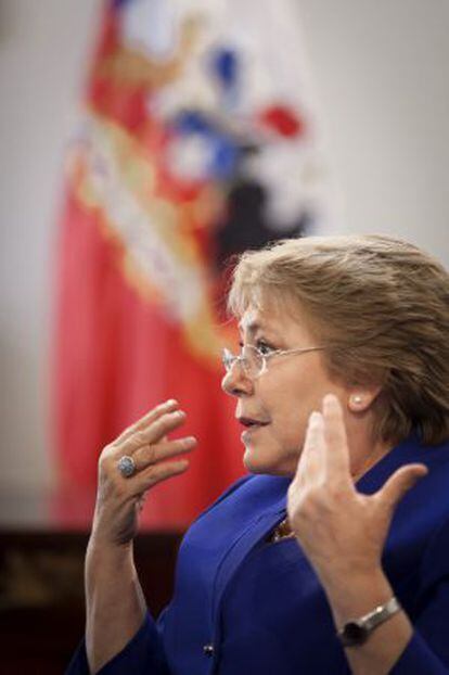 President Michelle Bachelet during her interview.