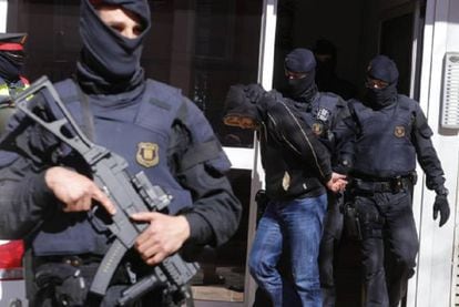 One of the suspects arrested in Operation Charon in Sabadell.