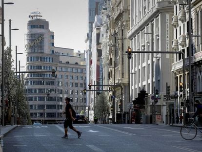 An empty Madrid on Saturday, due to the restrictions introduced to combat the spread of the coronavrius.