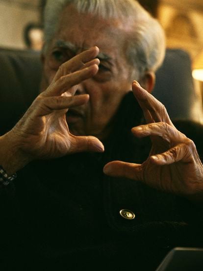 Peruvian-Spanish writer Mario Vargas Llosa, photographed on January 24 at his home in Madrid.