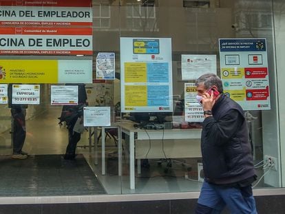 An unemployment office in Madrid.