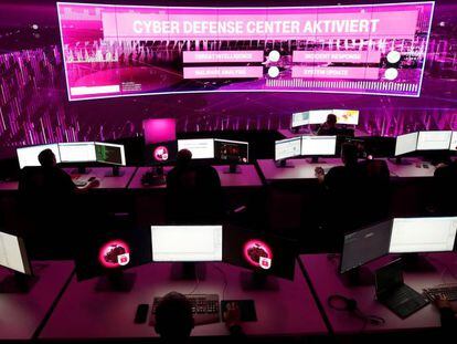 The cyber-defense operations center at Deutsche Telekom.