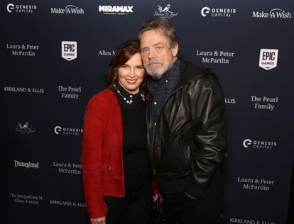 Mark Hamill with his wife Marilou York at a gala event in Los Angeles in 2021.