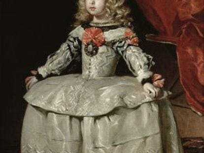 One of Vel&aacute;zquez&#039;s portraits of the Infanta Margarita, painted between 1654 and 1659.