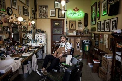 Miguel Leão owns the Belarmino, a traditional barbershop with a modern edge.