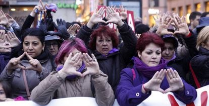 A protest against gender violence in Madrid.