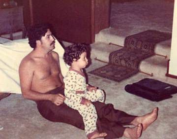 Pablo Escobar with his son Juan Pablo in 1978.