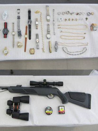 Some of the items seized by the Civil Guard.