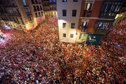 The Running of the Bulls in Pamplona in 2019.