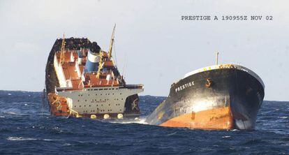 The 'Prestige' sinking in 2002.