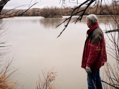 Gayna Salinas looks out over the Green River, a tributary of the Colorado River, Thursday, Jan. 25, 2024, in Green River, Utah.