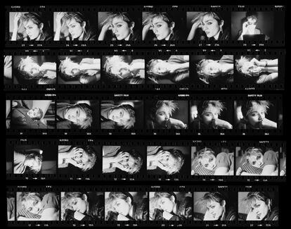 Negatives from a Madonna’s December 1982 photo shoot.