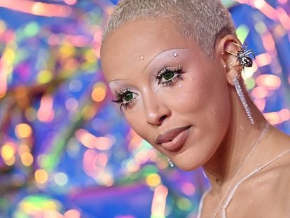 Doja Cat, with shaved eyebrows at the MTV Video Music Awards last September.