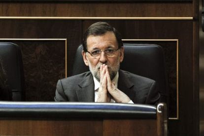 Prime Minister Mariano Rajoy in Congress this afternoon. 