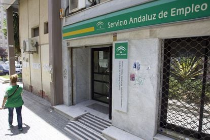 An unemployment office in Andalusia.