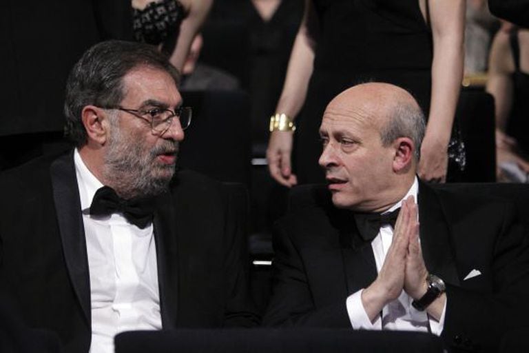 Last year's Goyas ceremony with José Ignacio Wert (r) next to Cinema Academy president Enrique Gonzalez Macho.
