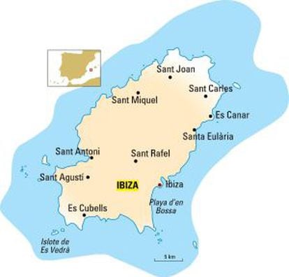 Map of Ibiza.