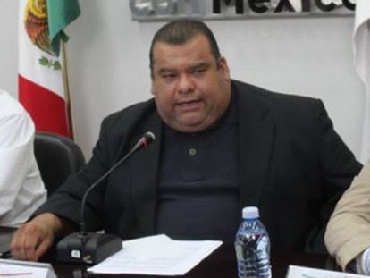 Cuauhtémoc Gutiérrez de la Torre, during an official PRI meeting in Mexico City.