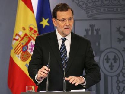 Prime Minister Mariano Rajoy during his news conference on Wednesday.