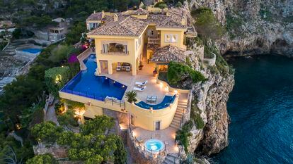 Aerial views of the mansion in Mallorca, Spain, featured in the final season of 'The Crown.'