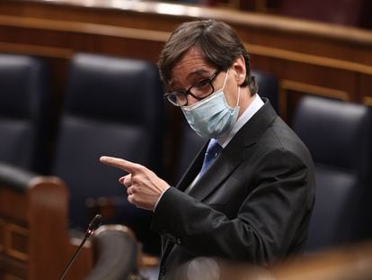Spanish Health Minister Salvador Illa in Congress on Wednesday.