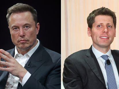 CEO of SpaceX and Tesla and owner of Twitter, Elon Musk, and CEO of OpenAI, Sam Altman.
