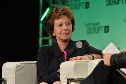 Neelie Kroes, Vice President of the European Commission, on stage during the 2014 TechCrunch Disrupt on October 20, 2014 in London, England.