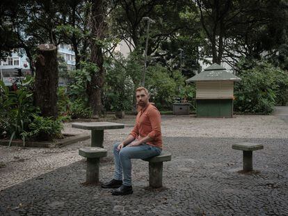 Brazilian Héder Bello, a survivor of conversion therapy who is now researching the phenomenon, poses in a park in Rio de Janeiro on November 2.