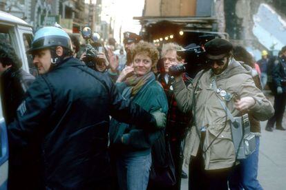 Actress and activist Susan Sarandon was arrested for civil disobedience in 1982 for trying to stop the demolition of the Moorish theater on Broadway. In 1999 she was also arrested for demonstrating in a case of police violence.