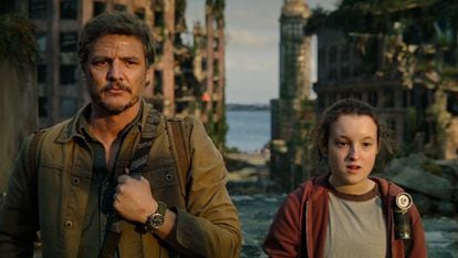 Pedro Pascal and Bella Ramsey in a scene from 'The Last of Us.'