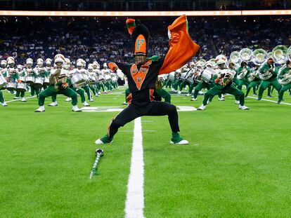 The Florida A&M University Marching 100 band performs during the 2023 National Battle of the Bands, a showcase for HBCU marching bands at NRG Stadium Saturday, Aug. 26, 2023, in Houston.