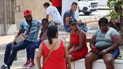 Haitian migrants in the Mexican city of Tapachula.