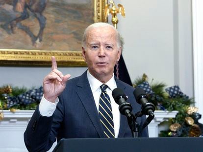 U.S. President Joe Biden during his call to Congress to approve new aid to Ukraine.