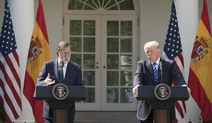 Spain's Mariano Rajoy and Donald Trump at the White House in September.