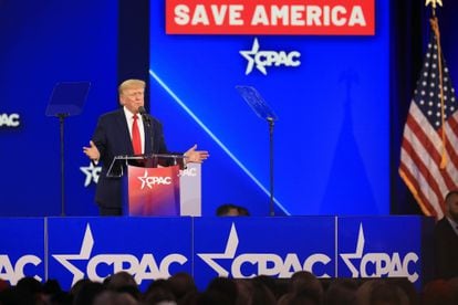 Donald Trump, during his speech at the Conservative Political Action Conference (CPAC) held in Dallas (Texas).