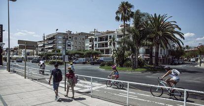 The seafront boardwalk at Cambrils where the rest of the cell attacked. Before the five of them could be shot down by the Mossos, they killed one tourist.