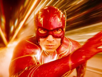 Ezra Miller in 'The Flash,' a DC Comics superhero movie directed by Andy Muschietti.