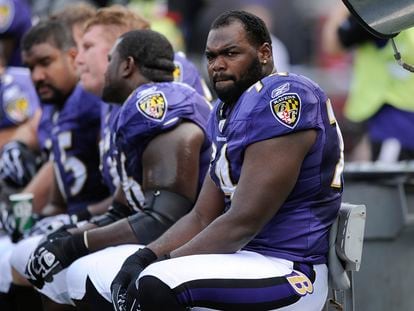 Baltimore Ravens offensive tackle Michael Oher in October 2010.