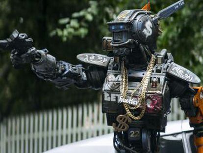 Robot wars: Sharlto Copley brings an AI droid to life in &lsquo;Chappie.&rsquo;