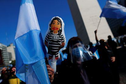 A protest in Buenos Aires against Argentina's vice-president, Cristina Fernández de Kirchner, in August 2020