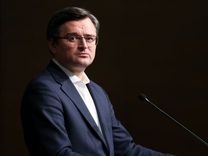 Ukranian Foreign Minister Dmytro Kuleba in a file photo from March 10 in Turkey.