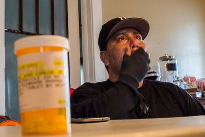 Juan Carlos Solís at home in Bakersfield.